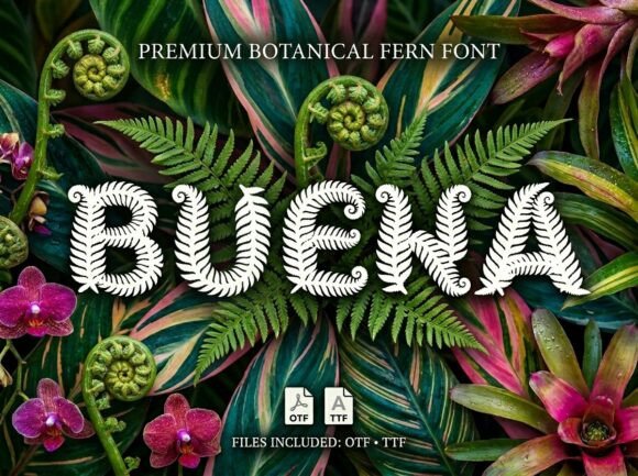 Buena: A Botanical Display Font for Modern Luxury Branding