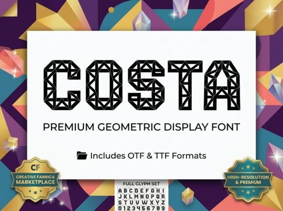 Costa: A Geometric Display Font for Visual Impact