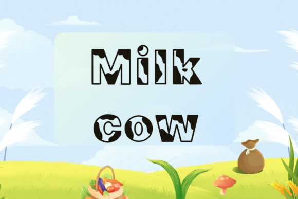 Milk Cow Font: Bold Fur Display for Farm Projects